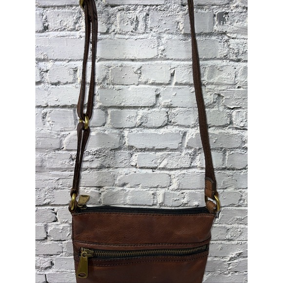 Fossil‎ Explorer Mini Crossbody Bag Cowhide Leather Brown ✅ - Picture 3 of 11